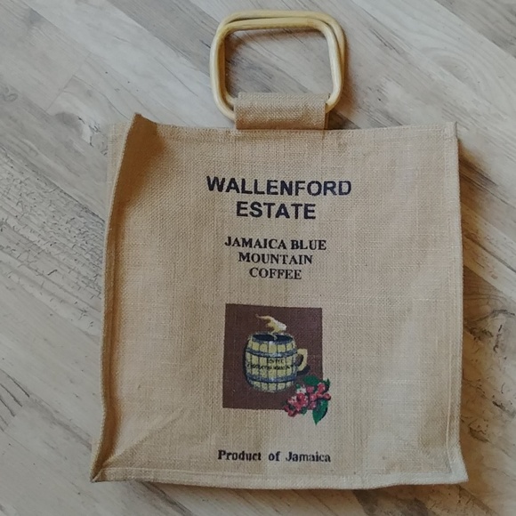 Eco Friendly Bio Degradible Burlap Tote Bag Jamaican Blue Mountain Coffee - Picture 2 of 8